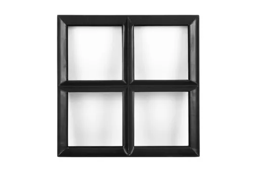 Metalen raam vast vierkant dubbelglas 40x40x5cm zwart