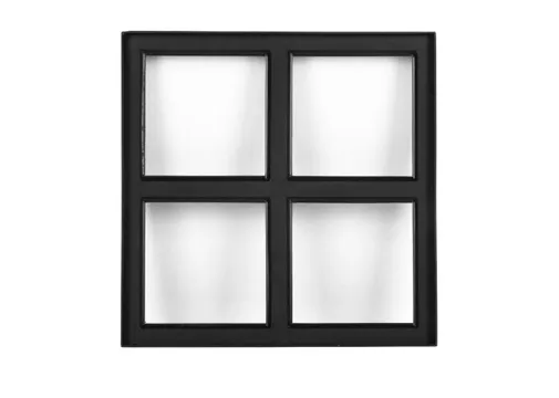 Metalen raam vast vierkant dubbelglas 40x40x5cm zwart