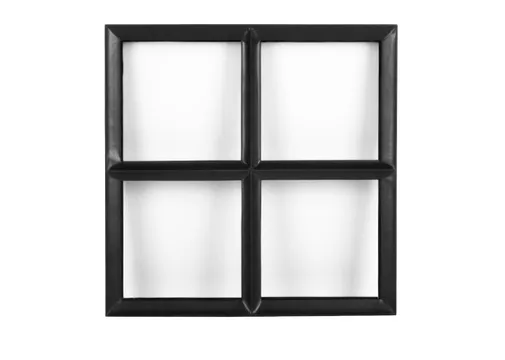 Metalen raam vast vierkant dubbelglas 50x50x5cm zwart