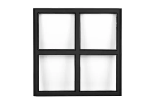 Metalen raam vast vierkant enkelglas 50x50x5cm zwart