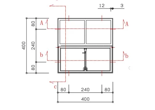 Metalen raam openklapbaar vierkant enkelglas 40x40x5cm zwart