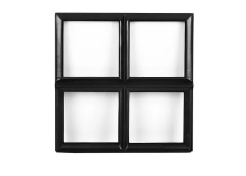 Metalen raam openklapbaar vierkant dubbelglas 50x50x5cm zwart