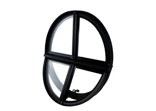 Metalen raam openklapbaar ovaal dubbelglas 51x64x6cm zwart