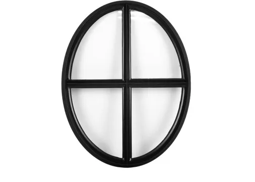 Metalen raam vast ovaal dubbelglas 62x80x6cm zwart