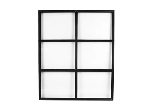 Metalen raam vast rechthoek enkelglas 100x120x4,5cm zwart