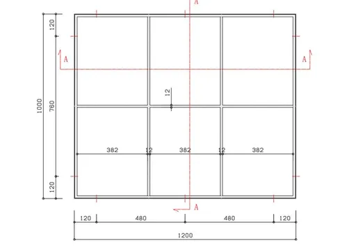 Metalen raam vast rechthoek enkelglas 100x120x4,5cm zwart