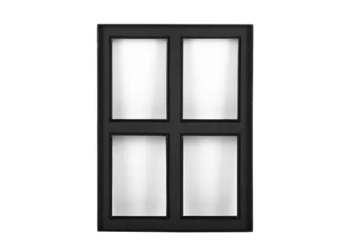 Metalen raam vast rechthoek enkelglas 30x40x5cm zwart