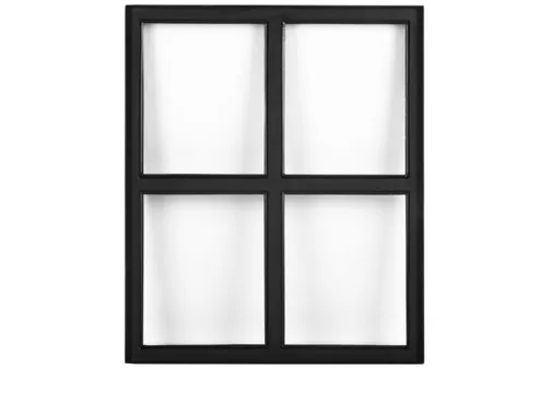 Metalen raam vast rechthoek enkelglas 50x60x5cm zwart