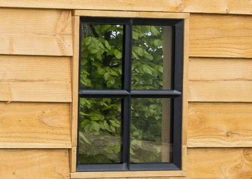 Metalen raam vast rechthoek dubbelglas 75x95x4,5cm zwart