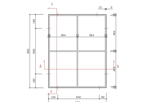 Metalen raam vast rechthoek enkelglas 75x95x4,5cm zwart