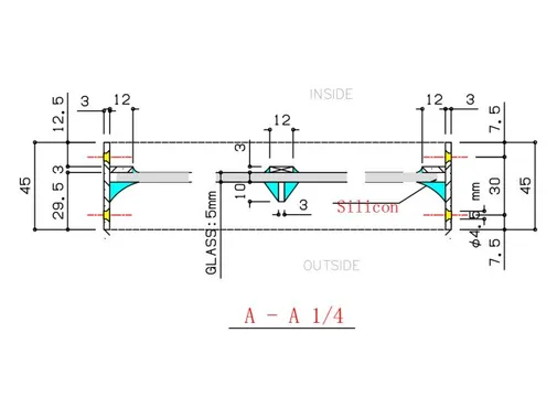 Metalen raam vast rechthoek enkelglas 75x95x4,5cm zwart
