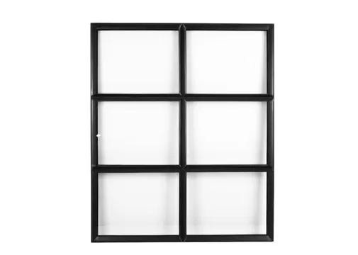Metalen raam vast rechthoek dubbelglas 98x82x4,5cm zwart