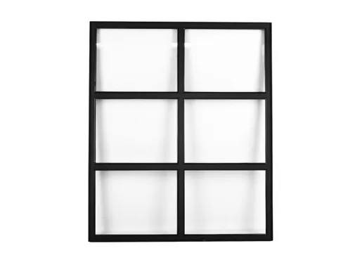 Metalen raam vast rechthoek dubbelglas 98x82x4,5cm zwart