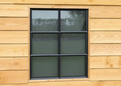 Metalen raam vast rechthoek enkelglas 98x82x4,5cm zwart