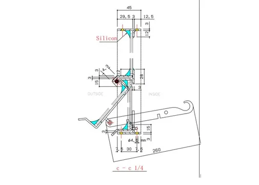 Metalen raam vast rechthoek enkelglas 98x82x4,5cm zwart