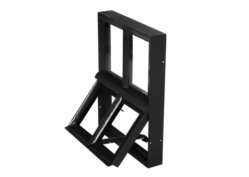Metalen raam openklapbaar rechthoek dubbelglas 30x40x5cm zwart
