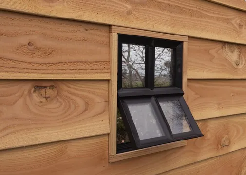 Metalen raam openklapbaar rechthoek dubbelglas 30x40x5cm zwart