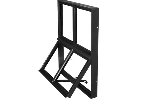 Metalen raam openklapbaar rechthoek dubbelglas 50x60x5cm zwart