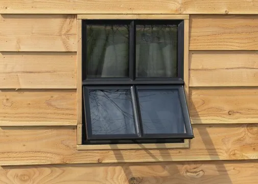 Metalen raam openklapbaar rechthoek dubbelglas 50x60x5cm zwart
