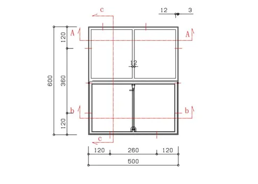 Metalen raam openklapbaar rechthoek dubbelglas 50x60x5cm zwart