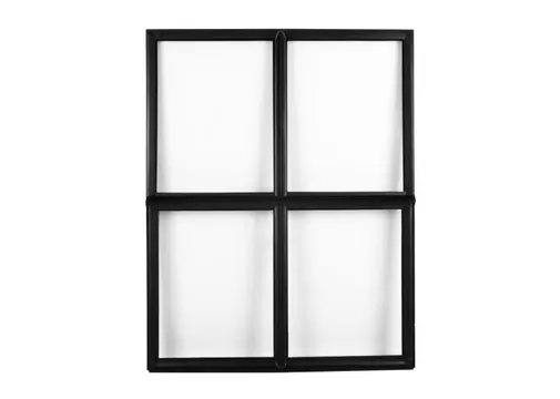 Metalen raam openklapbaar rechthoek dubbelglas 75x95x4,5cm zwart