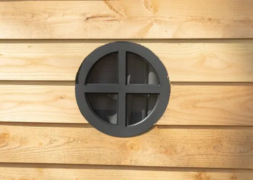 Metalen raam vast rond dubbelglas ø40x4cm zwart