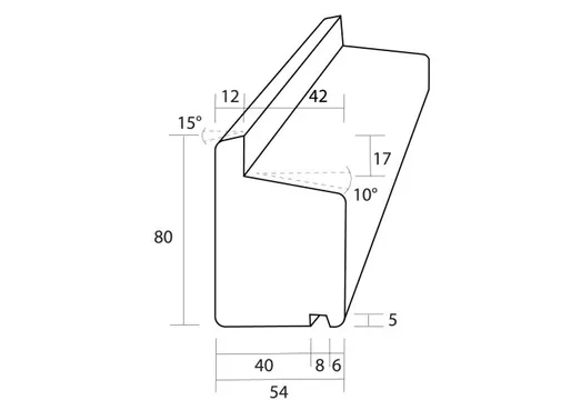 Onderdorpel Meranti Raamhout voor Isolatieglas (model RHOI) 54x80mm 2x gegrond 