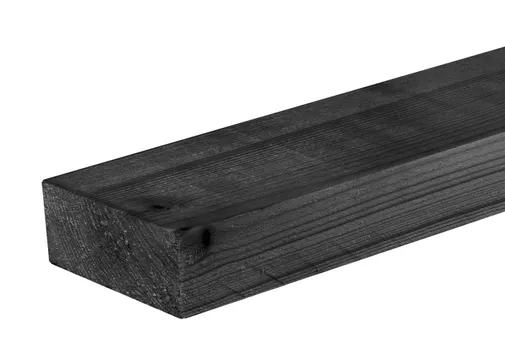 Onderregel 32x75mm (28x70mm netto) zwart geïmpregneerd (gedompeld)