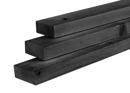 Onderregel 32x75mm (28x70mm netto) zwart geïmpregneerd (gedompeld)
