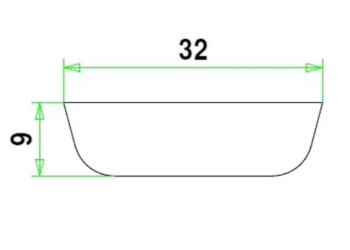 Opdekglaslat Z9 Meranti 9x32mm 2 afgeschuinde kanten Komo 80mu wit gegrond per 10 stuks 
