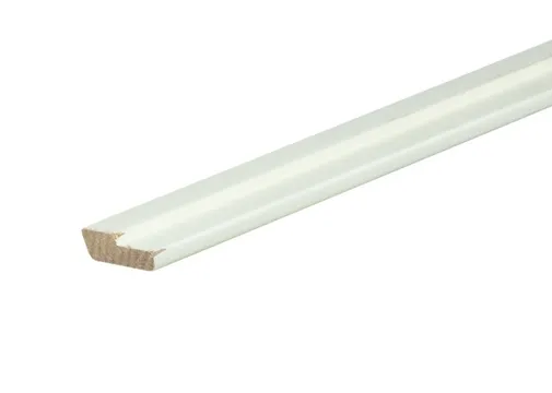 Opdekglaslat ZS9 Meranti 9x32mm 2 afgeschuinde kanten met sponning Komo 80mu wit gegrond per 10 stuks 