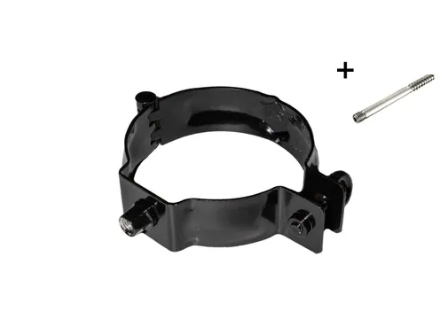 Ophangbeugel verzinkt staal voor 90mm HWA buis zwart RAL 9005
