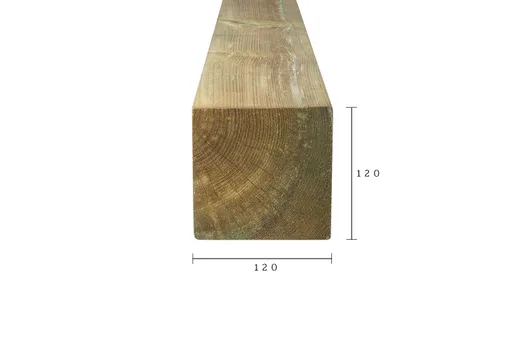 Paal 120x120mm geschaafd geïmpregneerd 