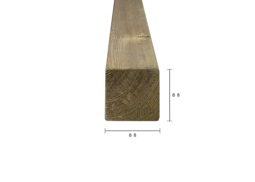 Paal 88x88mm geschaafd geïmpregneerd