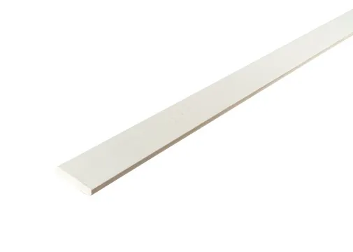 Plint Grenen 12x45mm wit gegrond per 10 stuks