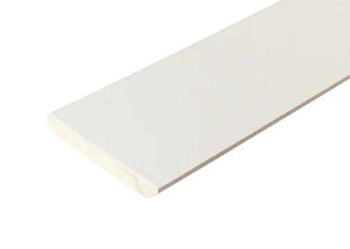 Plint Grenen 16x90mm zichtzijde wit afgelakt per 5 stuks