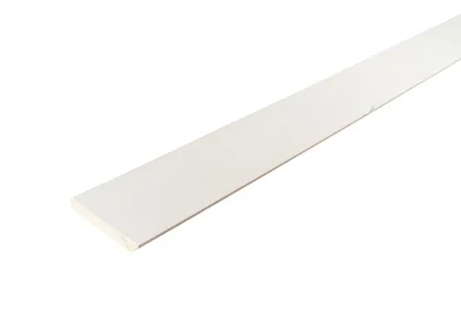 Plint Grenen 16x90mm zichtzijde wit afgelakt per 5 stuks