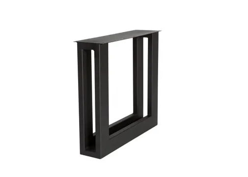 Tafelpoot model Dubbele U metaal 710x800mm (Profiel 40x100mm) zwart