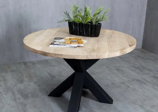 Tafelpoot model Spin 80 metaal 710x800mm (Profiel 100x100mm) zwart