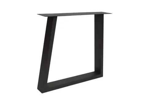 Tafelpoot model U Trapezium Elegant metaal 720x800mm (Profiel 40x100mm) zwart