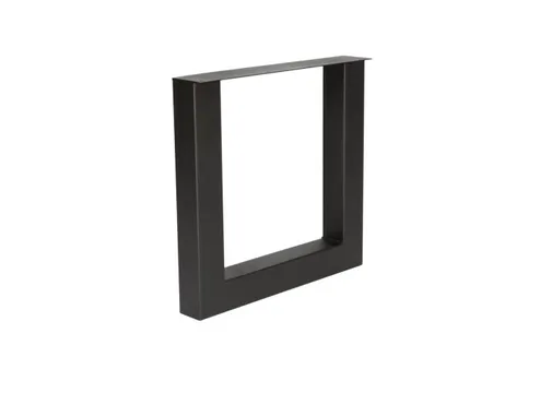 Tafelpoot model U metaal 710x800mm (Profiel 100x100mm) zwart