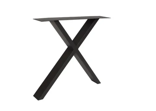 Tafelpoot model X Elegant metaal 720x800mm (Profiel 40x100mm) zwart