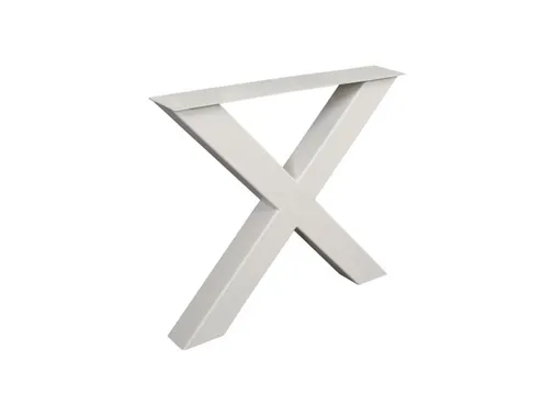 Tafelpoot model X metaal 710x800mm (Profiel 100x100mm) wit