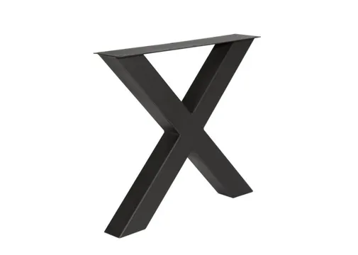 Tafelpoot model X metaal 710x800mm (Profiel 100x100mm) zwart