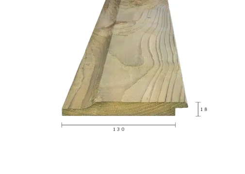 Rabatdeel 18x145mm (werkend 18x130mm) geïmpregneerd