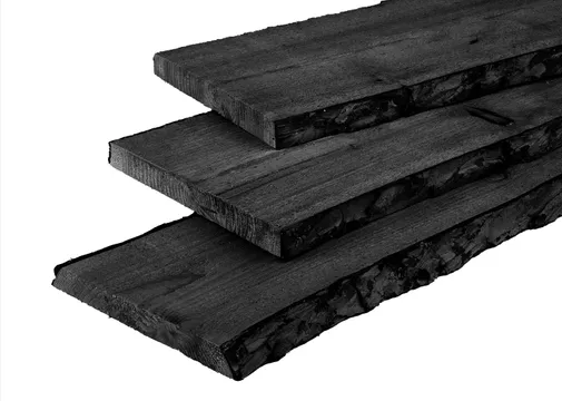 Schaaldelen Douglas hout 20x200/300mm zwart gedompeld
