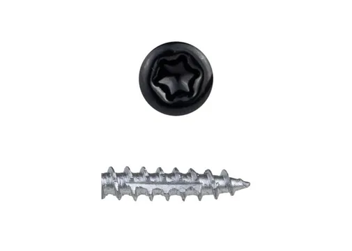 Schroef RVS 5x70mm Torx (SUS410) zwart RAL 9011 gepoedercoat