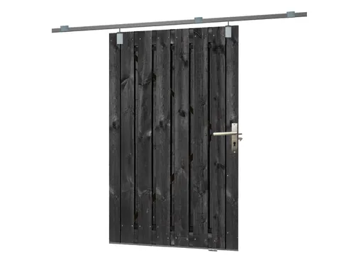 Schuifdeur Grenen 130x195cm geschaafd zwart gespoten