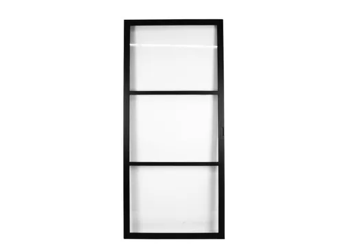 Stalen schuifdeur 3-vaks zwart met glas 957x2095mm 