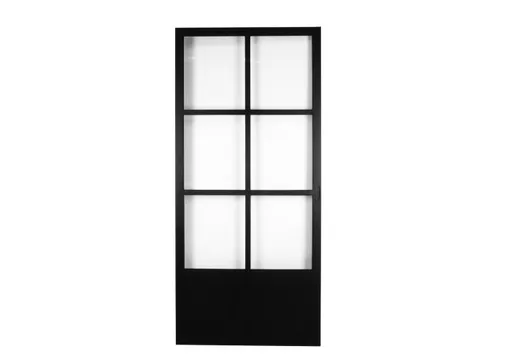 Stalen schuifdeur 6-vaks zwart met glas 957x2095mm